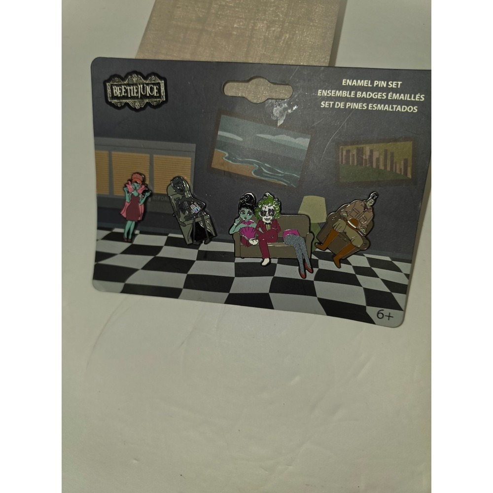 Loungefly Beetlejuice Waiting Room 4-Piece Pin Set Brand new